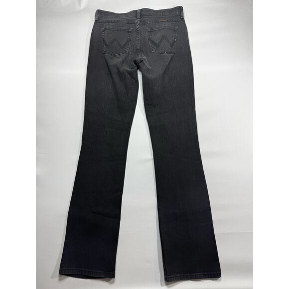 Wrangler Q-Baby Women's Straight Leg Black Denim Jeans - Size 9/10x36 (32x36) - Picture 2 of 5